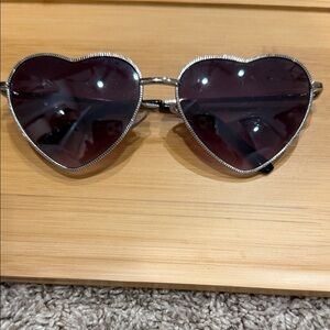 Heart-Shaped Silver Sunglasses